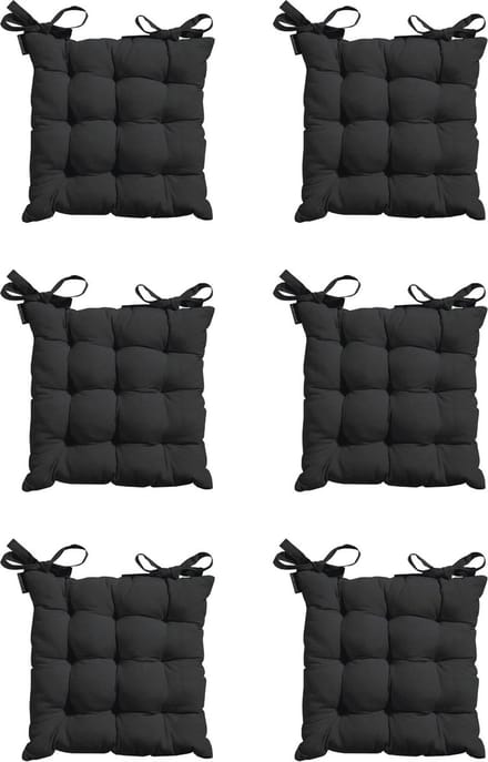 Madison - Zitkussen - Universeel - 6 stuks - 46 x 46 cm - Zwart - Tuin