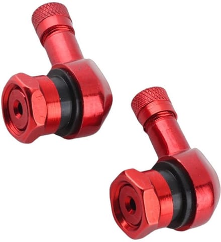 Allecto - Bandenventiel Aluminiumlegering - 90 Graden Hoek - Rood