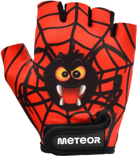 Meteor Kids S Spider - Fietshandschoenen - Kindermaten, Zwart/Rood