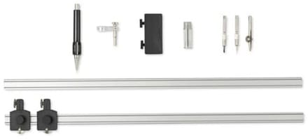 Stangpasser voor grote cirkels tot 1280 mm met accessoires