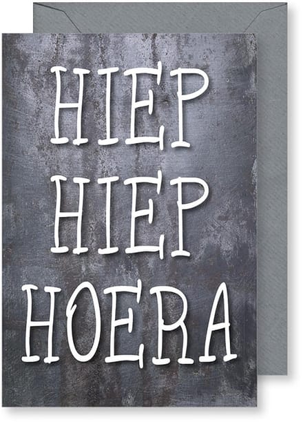 6 Wenskaarten met gekleurde envelop - MGPcards - Hiep Hiep Hoera - 11,5 x 17 cm