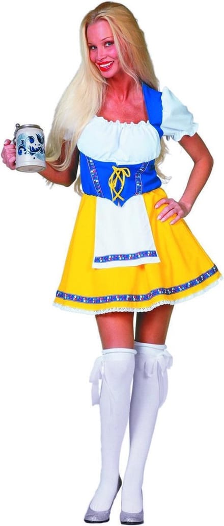 Dirndl Geel/Blauw - Maat 40