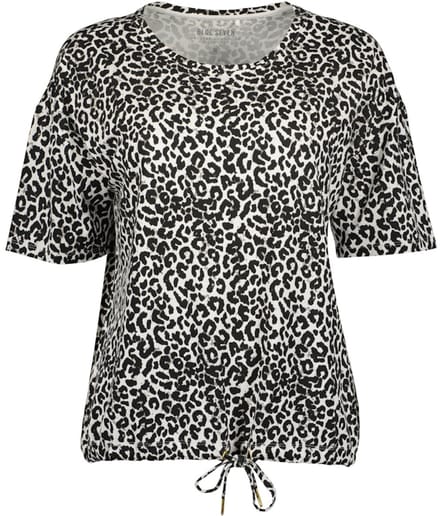 Blue Seven - Shirt 105876 zwart/wit print KM Blue Seven - maat 48