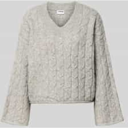 Gebreide pullover met wol en kabelpatroon, model 'MELOISE'