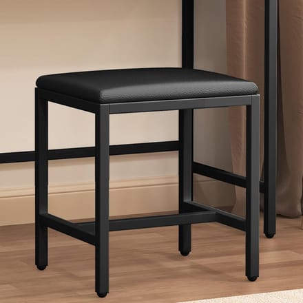 Make-uptafel met 2 lades en bijpassende kruk, Zwart