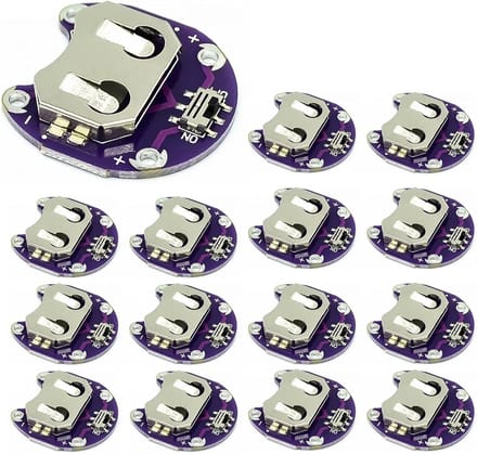 Knoopcel Batterijhouder - Module Houder - Doe-het-zelf Projecten - Geïntegreerde Schuifschakelaar - 2.8 cm Diameter - Paars