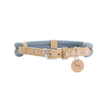 HUNTER Halsband Malia duifblauw/naturel maat 40/S: 30-35cm nekomtrek