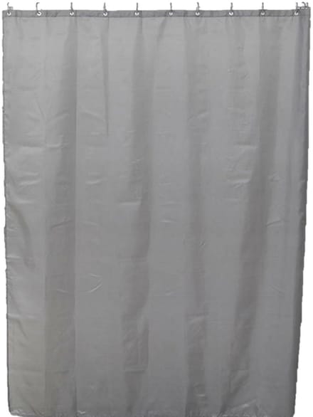 Tendance Douchegordijn Basic Elegance - met ringen - grijs - polyester - 180 x 200 cm - wasbaar
