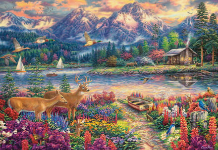 Castorland puzzel Spring Mountain Majesty - 1500 stukjes legpuzzel.