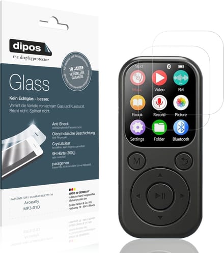 dipos – 2x Pantserfolie geschikt voor Aroeally MP3-01D | 9H Screenprotector