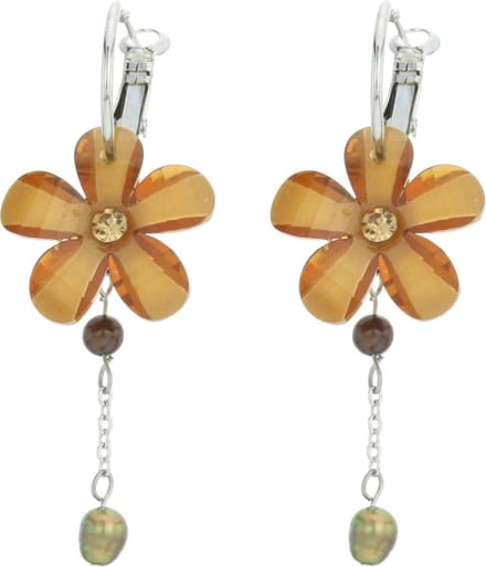 Behave - Oorbellen - Oorringen bloemenmotief - elegant alledaags - 4 cm
