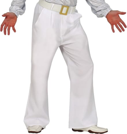 Fiestas Guirca - Disco broek man wit - M - Carnavalskleding - Carnaval - carnavalskleding 2027 - Carnaval kostuum