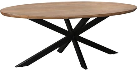 Goossens Nilo Eettafel - Hout - 240 x 76 x 110 cm - Ovaal - bruin