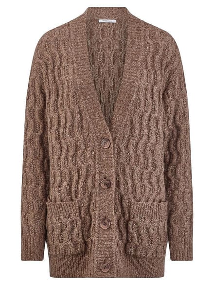 Vest in trendy oversized stijl Van Peter Hahn bruin