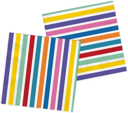 Folat - Servetten - Strepen Color Pop 33 x 33 cm - 20 stuks.