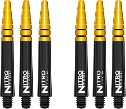 Dartpijlen Assortiment Shafts Zwart Goud Korte Lengte - 6 Stuks