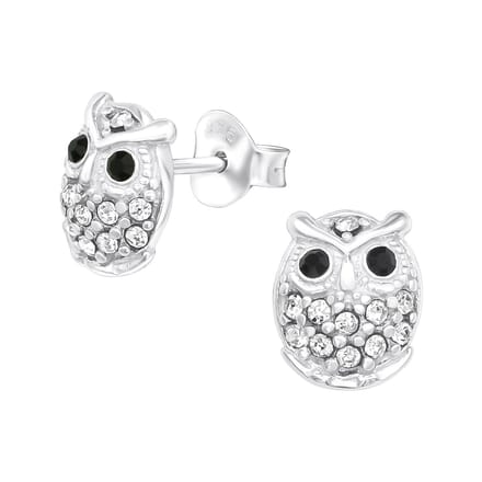Montebello Oorbellen Alodie - 925 Zilver E-Coating - Uil - 7x8mm