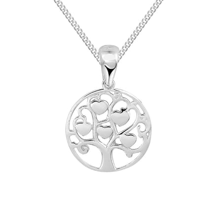 Montebello Ketting Vuurland - 925 Zilver Gerhod. - Levensboom - Ø15.5mm - 45cm