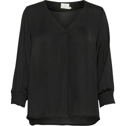 Blouse met korte mouwen Regular fit Black