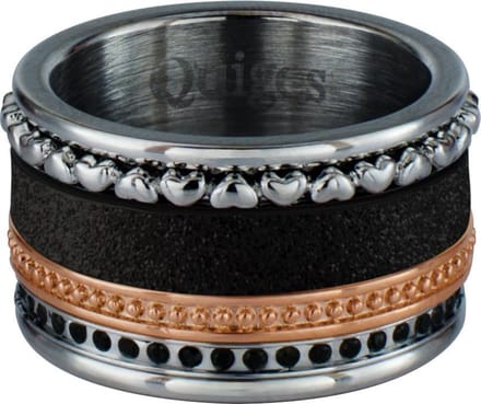 Quiges Dames Stapelring Set RVS Multi - Maat 18 - Hoogte 10mm - SRS00118