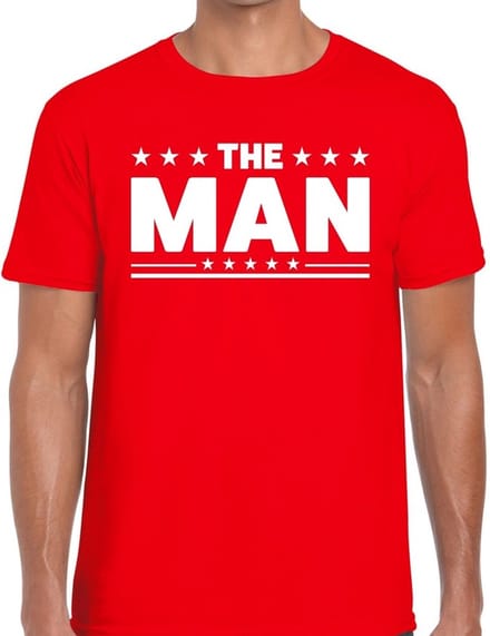 The Man heren shirt rood - Heren feest t-shirts L