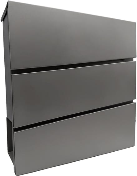 Brievenbus met slot - 37,5x35,5x10,5 cm - antraciet