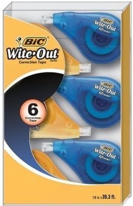 Correctietape Wit 6 Stuks - Gemakkelijk en Snel Schrijffouten Herstellen