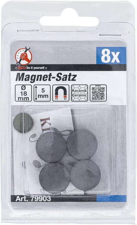 BGS Magneetset - keramiek - Ø 18 mm - 8 delig