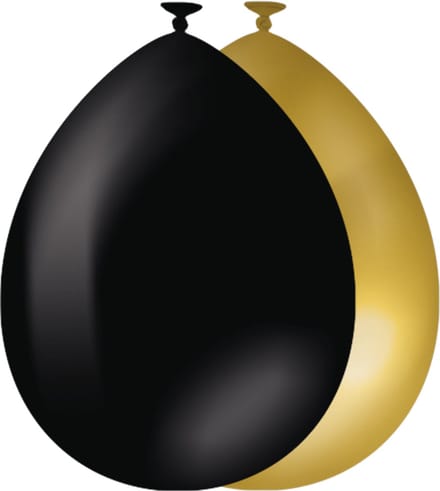 Ballonnen | 50 stuks | Kleur: Goud & Zwart | Afmeting: 30cm