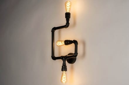 Lumidora Wandlamp 73326 - Voor binnen - MAXO - 3 Lichts - E27 - Zwart - Metaal