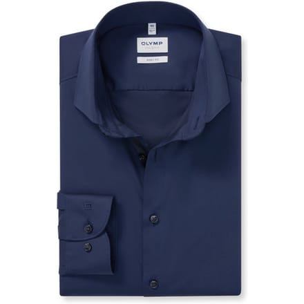 OLYMP Level Five Overhemd, Body Fit, Royal Kent, Marineblauw