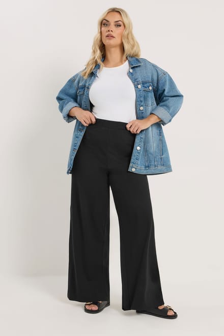 Yours Zwarte Legging Met Wijde Pijpen Size 46