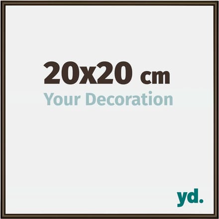 Your Decoration - Fotolijst 20x20 cm - Aluminium - Walnoot Structuur - New York