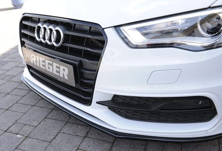 RIEGER - PERFORMANCE FRONT SPLITTER - AUDI A3 S LINE / S3 8V - GLOSS BLACK