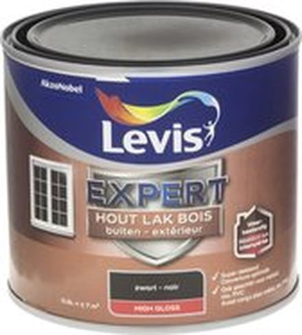 Levis - Expert Hout Lak Buiten High Gloss - Zwart - 0,5 L