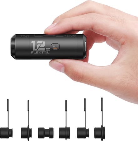 Flextail Zero Pump Elektrische Mini Luchtpomp - Draagbare Oplaadbare USB-C Compressor 35g - Luchtbed Pomp & Opblaaspomp met 6 Opzetstukken
