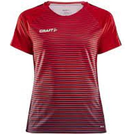 Craft Pro Control Stripe Shirt Korte Mouw Dames - Rood / Marine | Maat: L