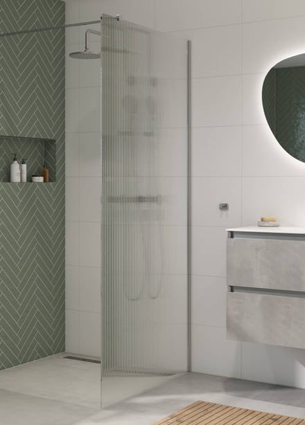 Saqu Modulo glaswand voor montageset 100x210cm helder geribbeld glas
