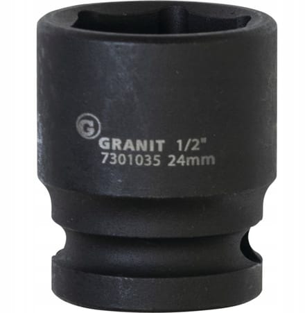 Krachtdoppenset 1/2" zeskant kort 24 mm