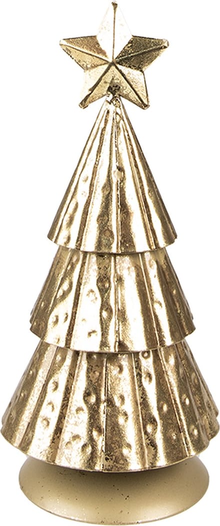 Clayre & Eef Kerstdecoratie Kerstboom 20 cm Goudkleurig IJzer
