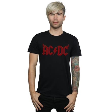 AC/DC Heren Hoorns Logo T-Shirt (Zwart)