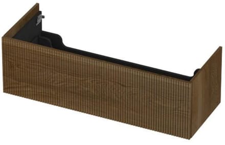 INK - Onderkast 1 Lade Push 2 Open Verticaal Gefreesd Bestaande Uit - 1200x450x376 Mm - Massief Eiken Ash Grey