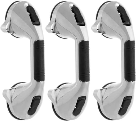 Handgreep met zuignappen - Veiligheidshandgreep Douche - Veilig Bewegen - Veiligheidsindicator - 29 cm - Chroom
