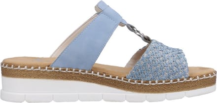 Rieker -Dames - blauw licht - slippers & muiltjes - maat 41
