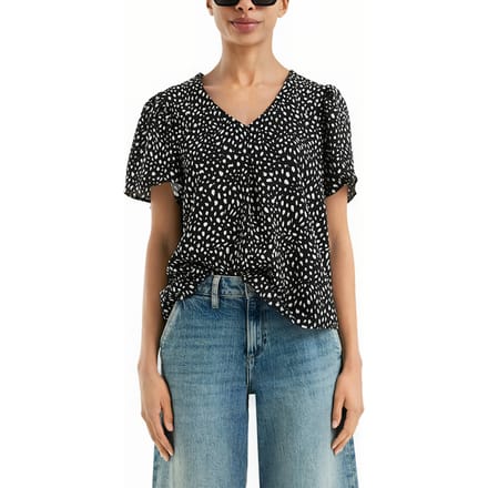 Q/S designed by - Dames bloes - Maat 40 - Vrouwen - ZWART - Viscose