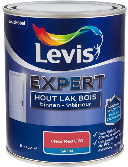 Levis - Expert Hout Lak Binnen Satin Mix - Clear Red C70 - Mengverf - 1 L