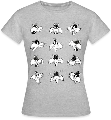 Looney Tunes Sylvester Facial Expressions T-Shirt Dames