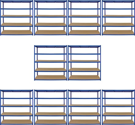 T-rax stellingkasten - blauw - 160x60x180 cm - 10-delig