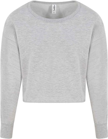 Dames Cropped Sweatshirt Heather Grijs L