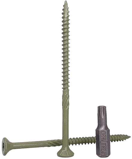 250x Terrasschroeven Hout 4,5x80mm Torx Groen Anticorrosie Buitengebruik